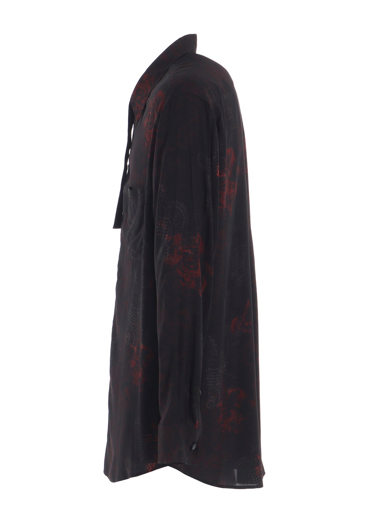 RAYON CRIMSON LACE PRINT REGULAR COLLAR SHIRT