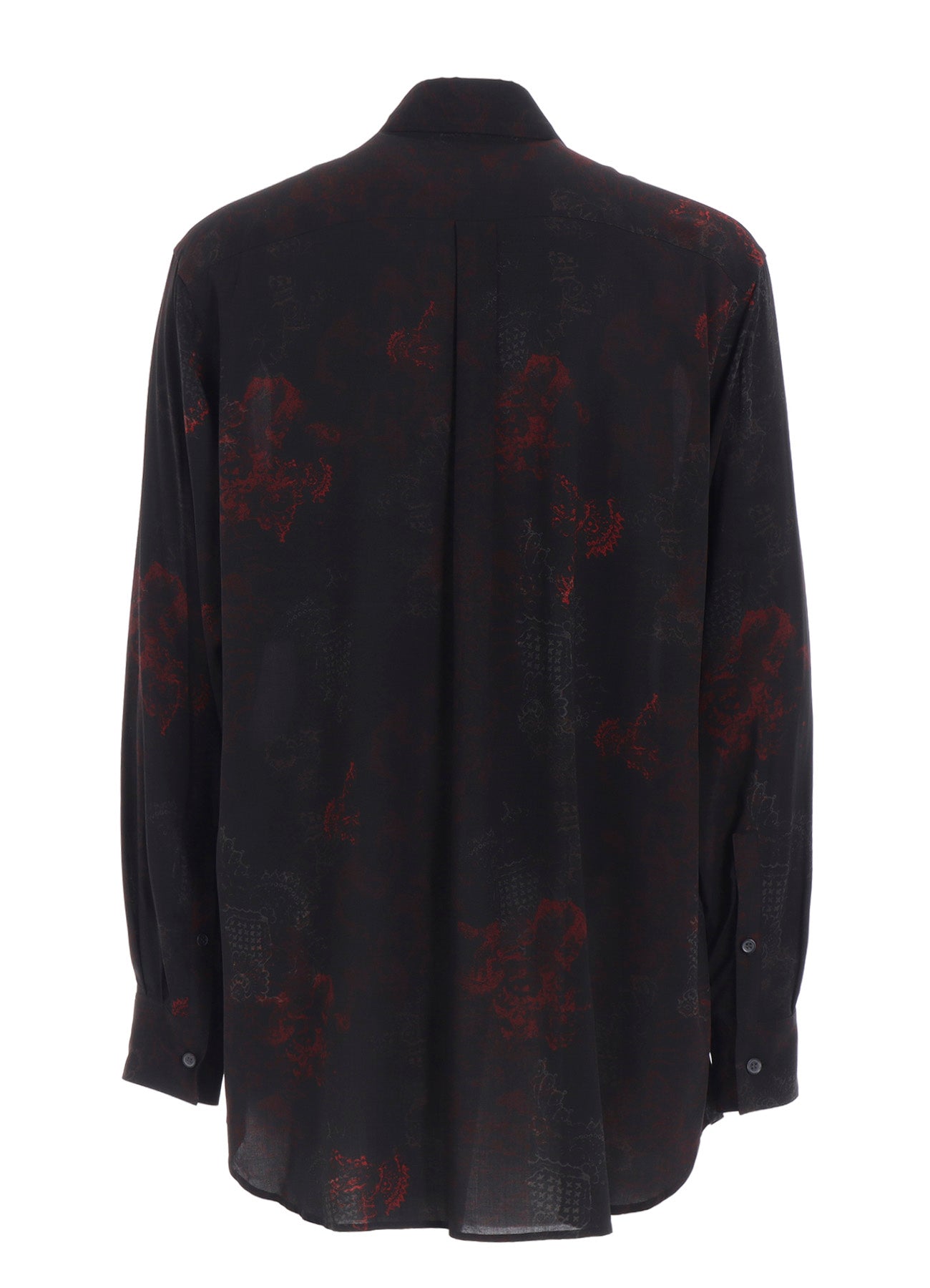 RAYON CRIMSON LACE PRINT REGULAR COLLAR SHIRT