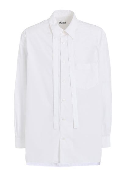 COTTON BROAD RIBON STAND COLLAR SHIRT