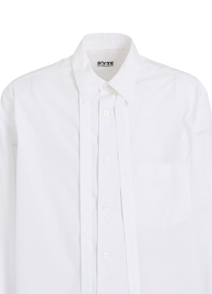 COTTON BROAD RIBON STAND COLLAR SHIRT
