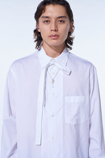 COTTON BROAD RIBON STAND COLLAR SHIRT