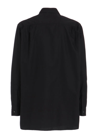 COTTON BROAD RIBON STAND COLLAR SHIRT