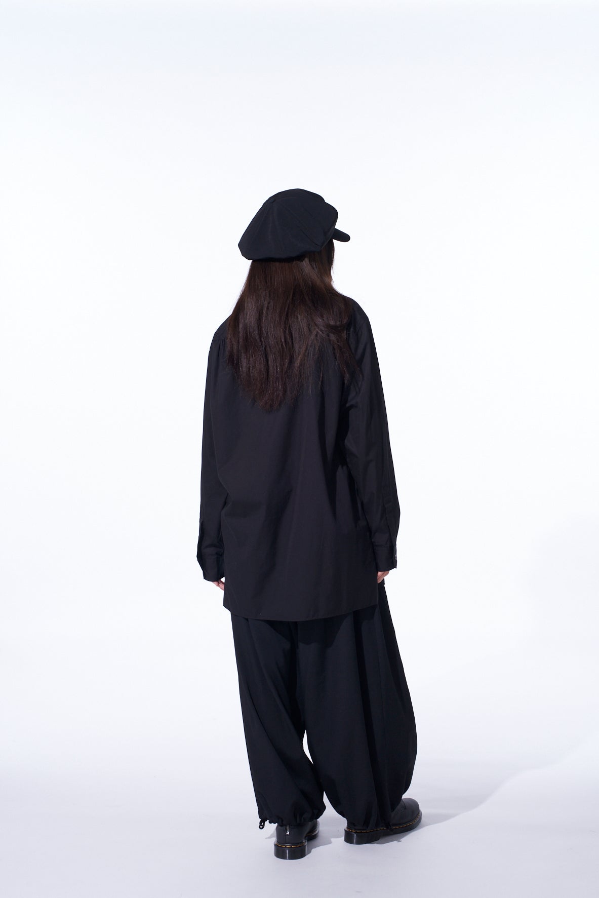 COTTON BROAD RIBON STAND COLLAR SHIRT