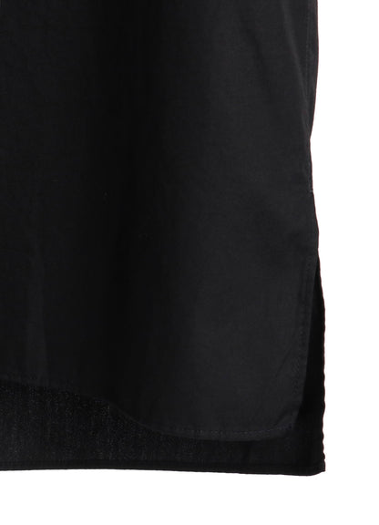 COTTON BROAD RIBON STAND COLLAR SHIRT