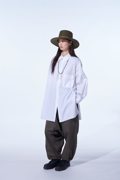 COTTON BROAD OVERSIZED DOUBLE COLLAR SHIRT
