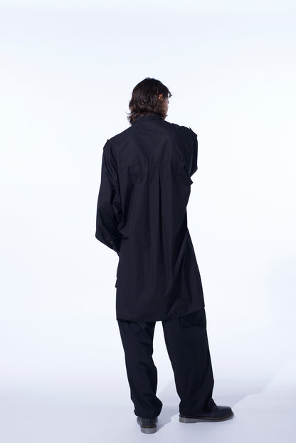 COTTON BROAD OVERSIZED DOUBLE COLLAR SHIRT