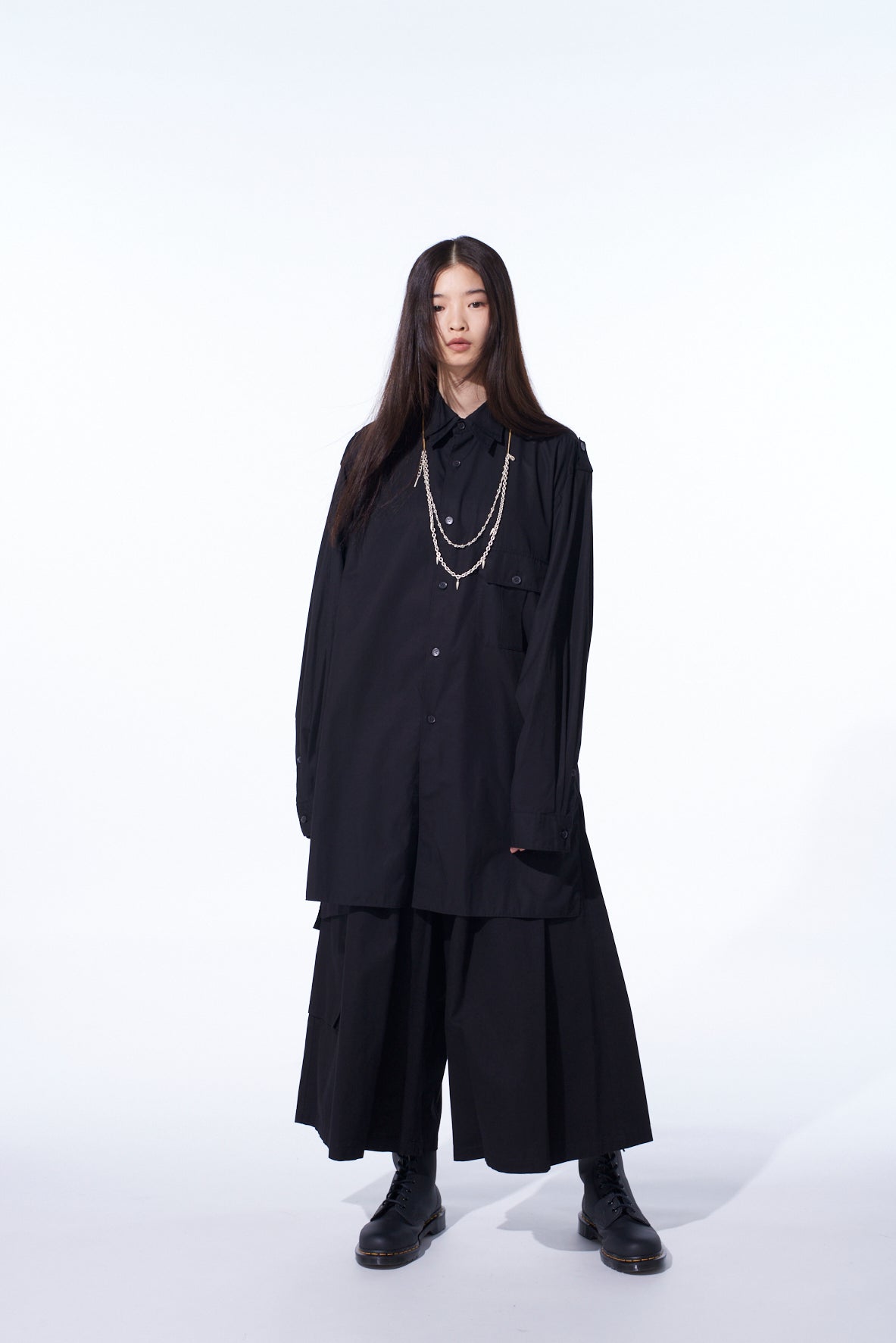 COTTON BROAD OVERSIZED DOUBLE COLLAR SHIRT
