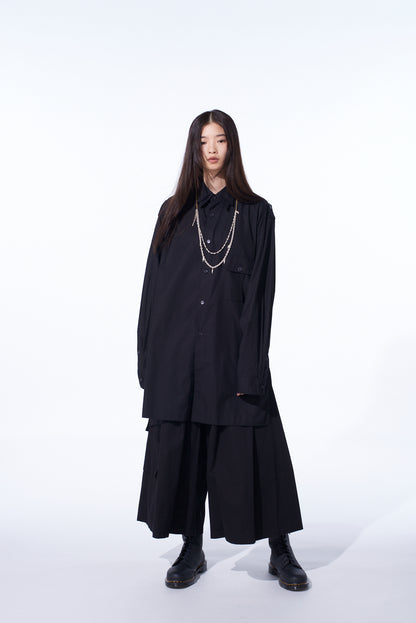 COTTON BROAD OVERSIZED DOUBLE COLLAR SHIRT