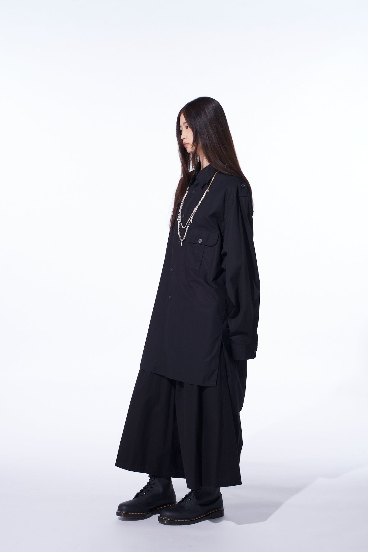 COTTON BROAD OVERSIZED DOUBLE COLLAR SHIRT