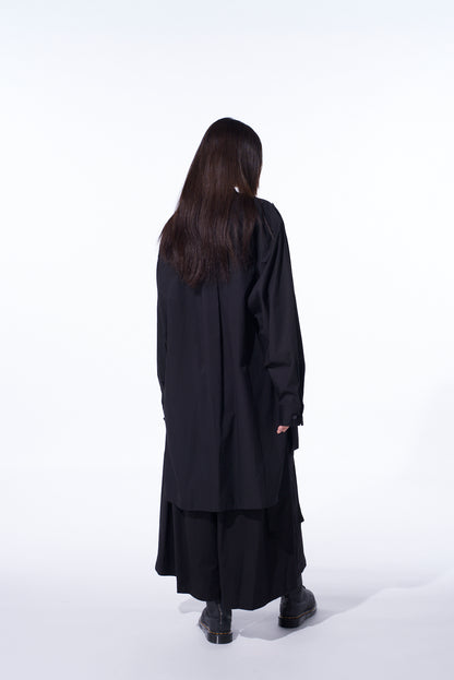 COTTON BROAD OVERSIZED DOUBLE COLLAR SHIRT