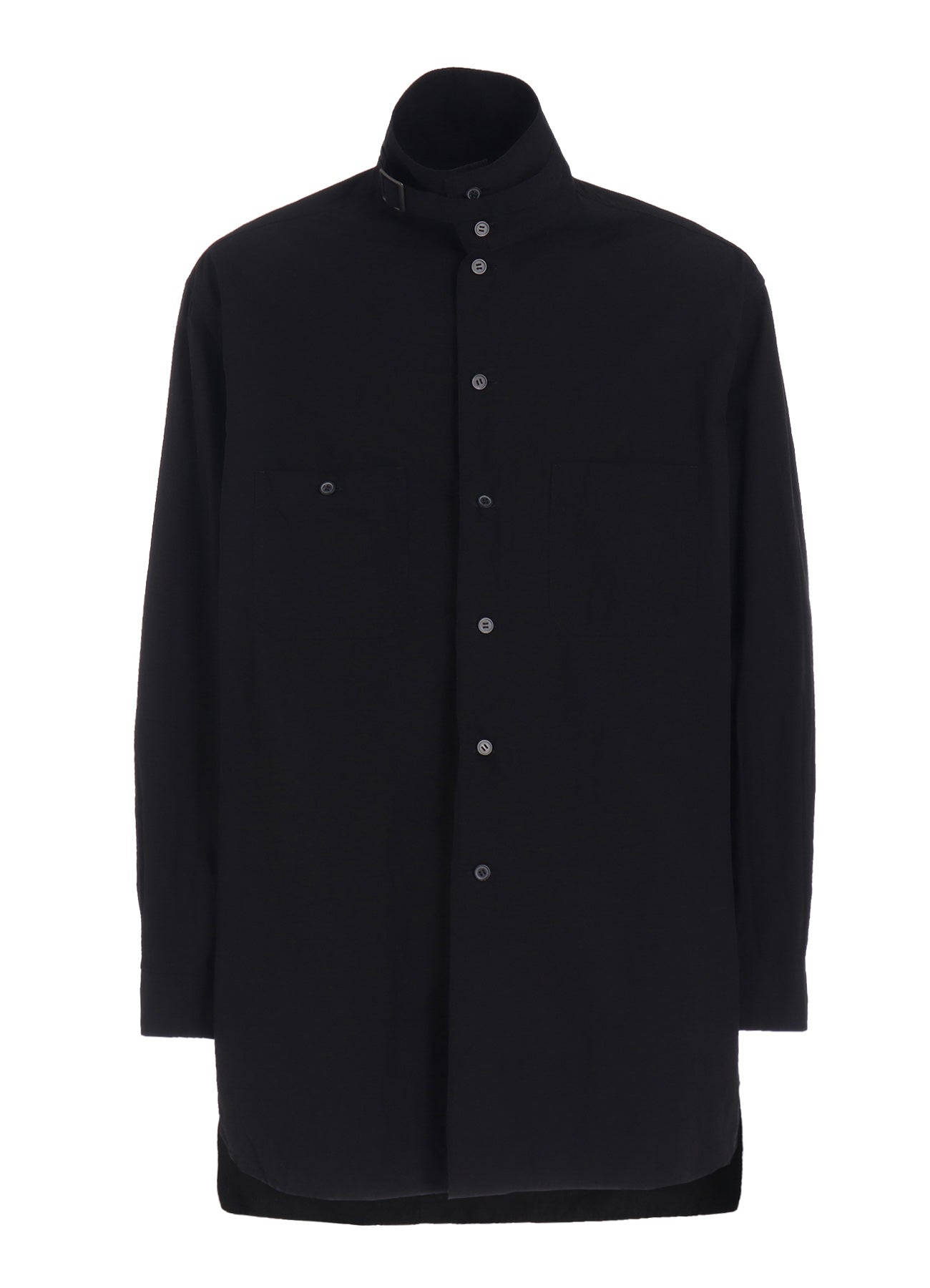 COTTON LINEN STAND COLLAR SHIRT