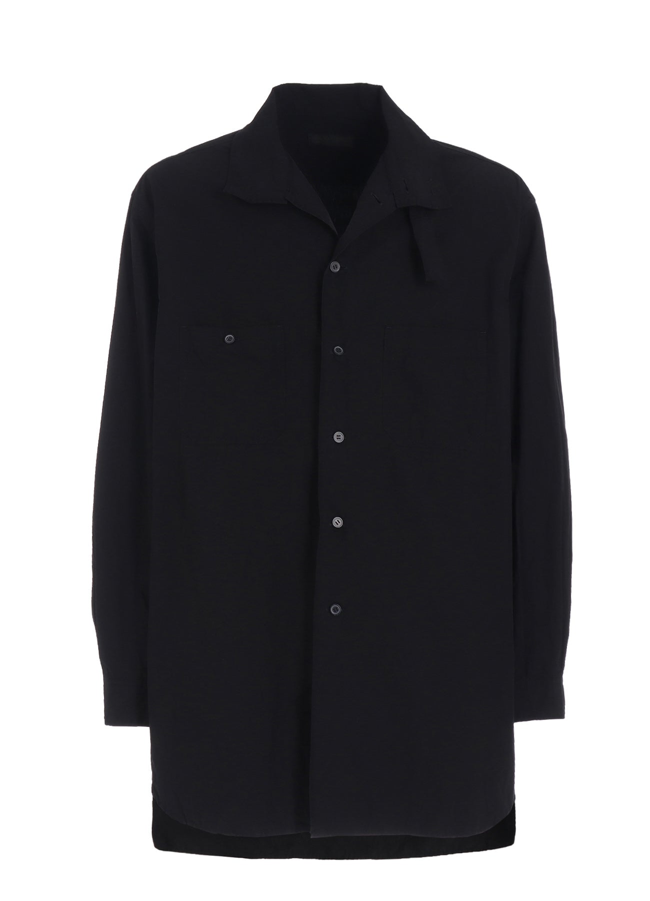 COTTON LINEN STAND COLLAR SHIRT