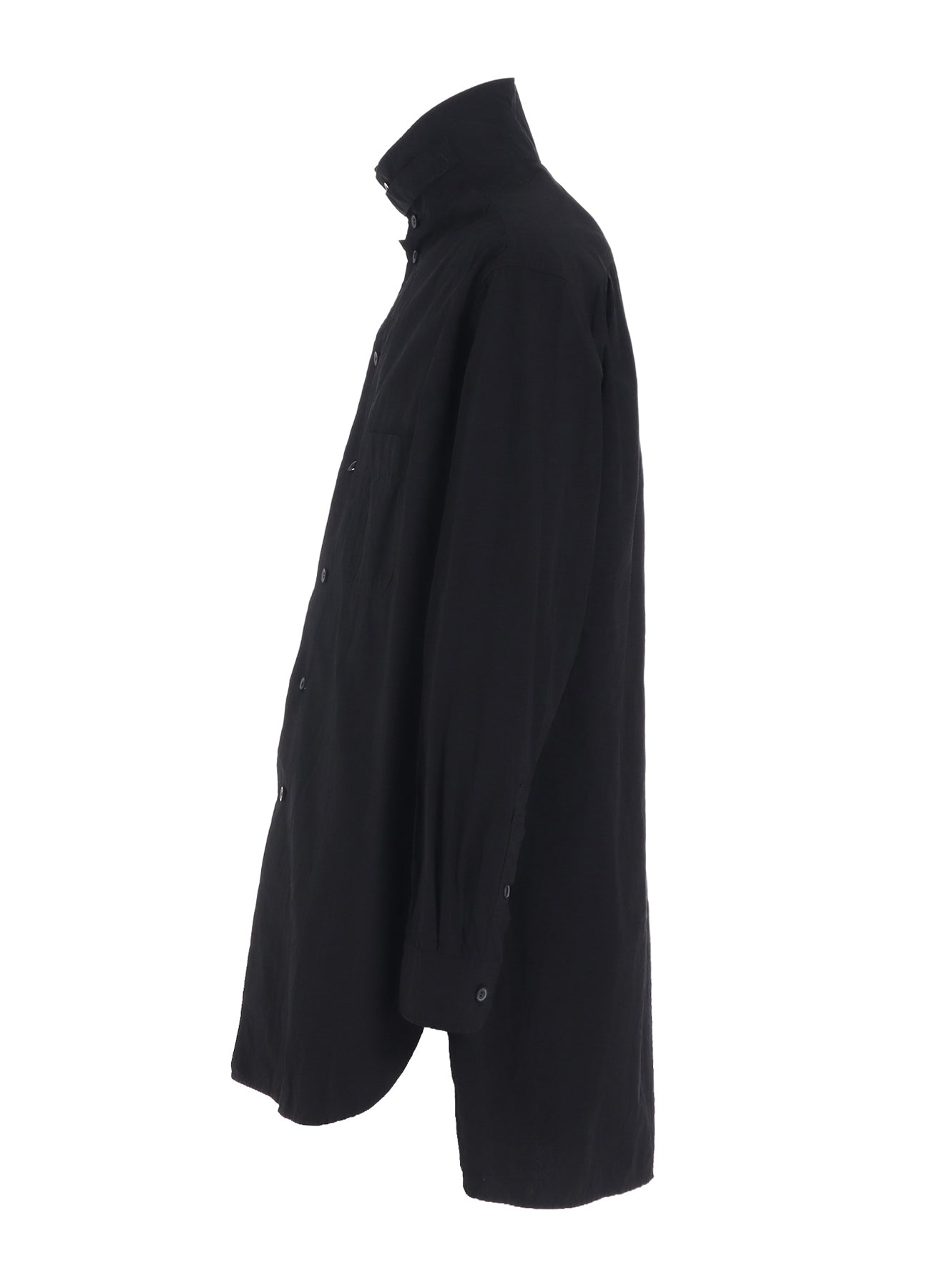 COTTON LINEN STAND COLLAR SHIRT