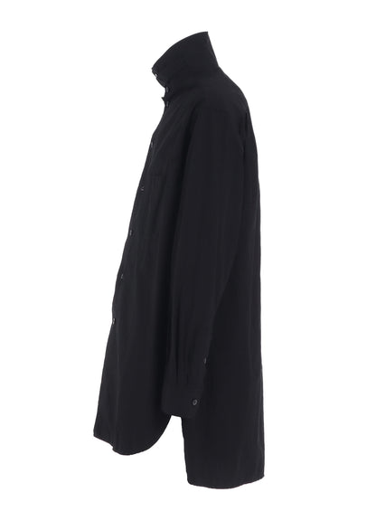 COTTON LINEN STAND COLLAR SHIRT