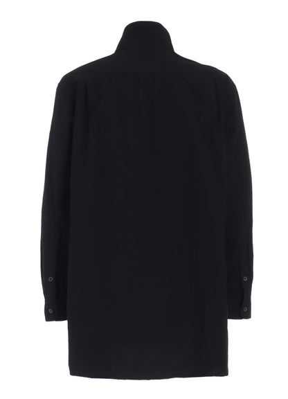 COTTON LINEN STAND COLLAR SHIRT