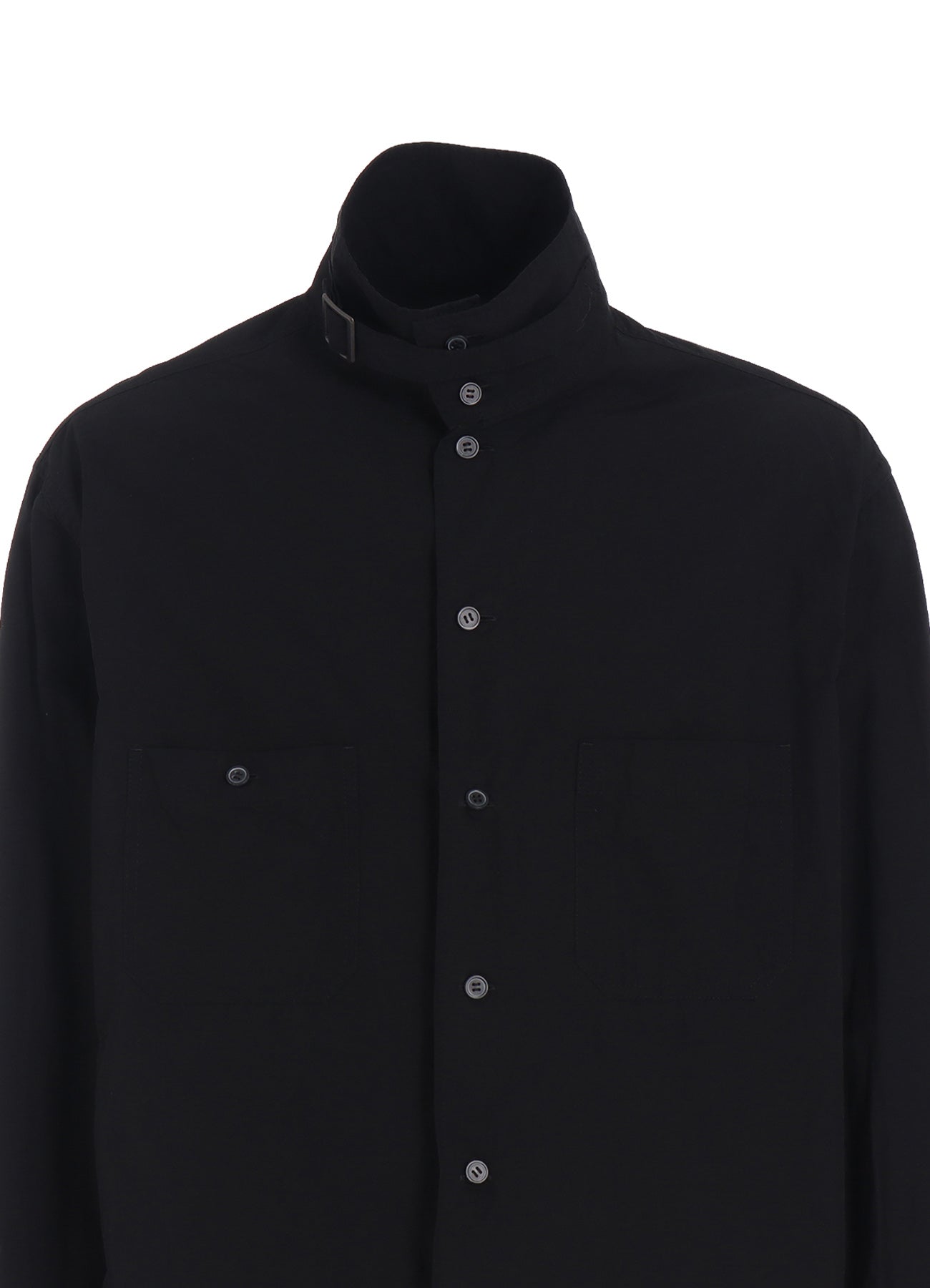 COTTON LINEN STAND COLLAR SHIRT