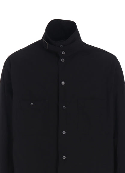 COTTON LINEN STAND COLLAR SHIRT