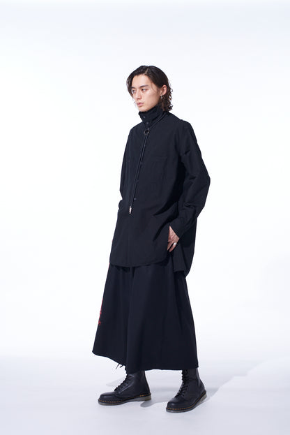 COTTON LINEN STAND COLLAR SHIRT