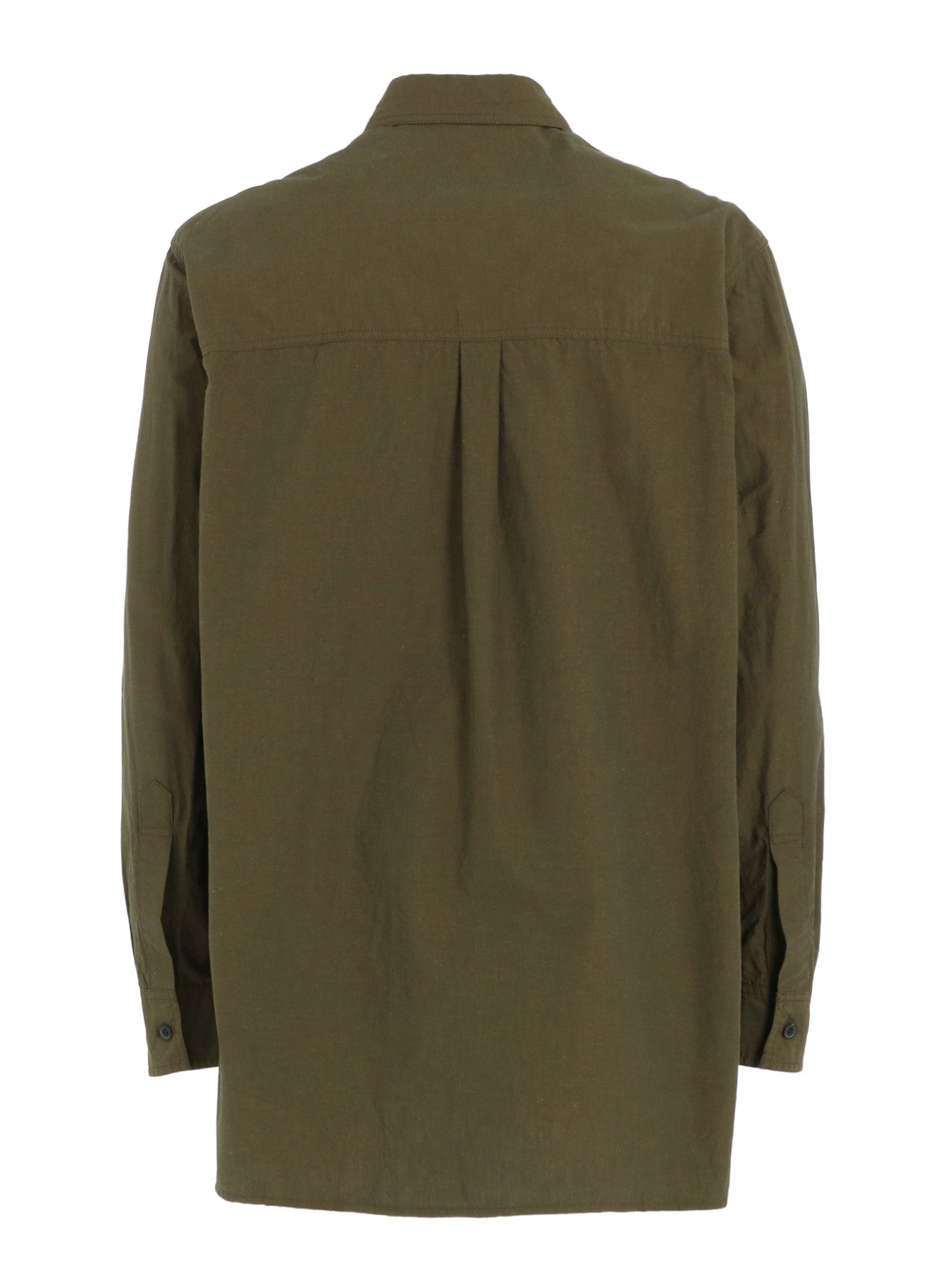 COTTON LINEN SINGLE WELT POCKET SHIRT