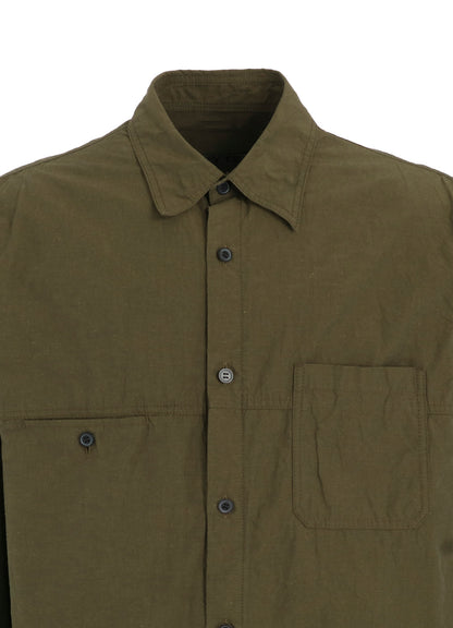 COTTON LINEN SINGLE WELT POCKET SHIRT