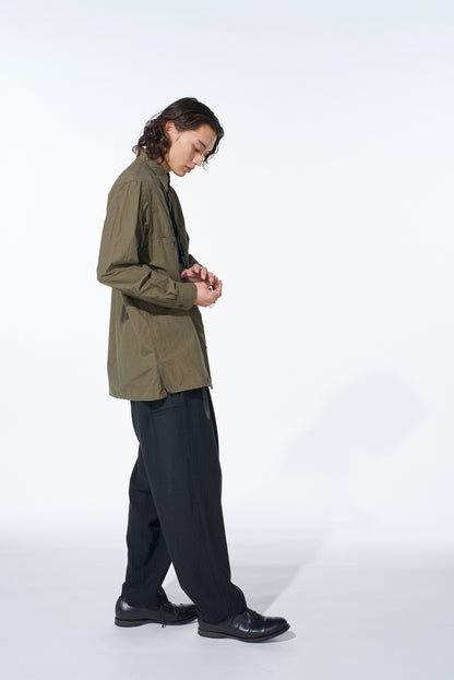 COTTON LINEN SINGLE WELT POCKET SHIRT