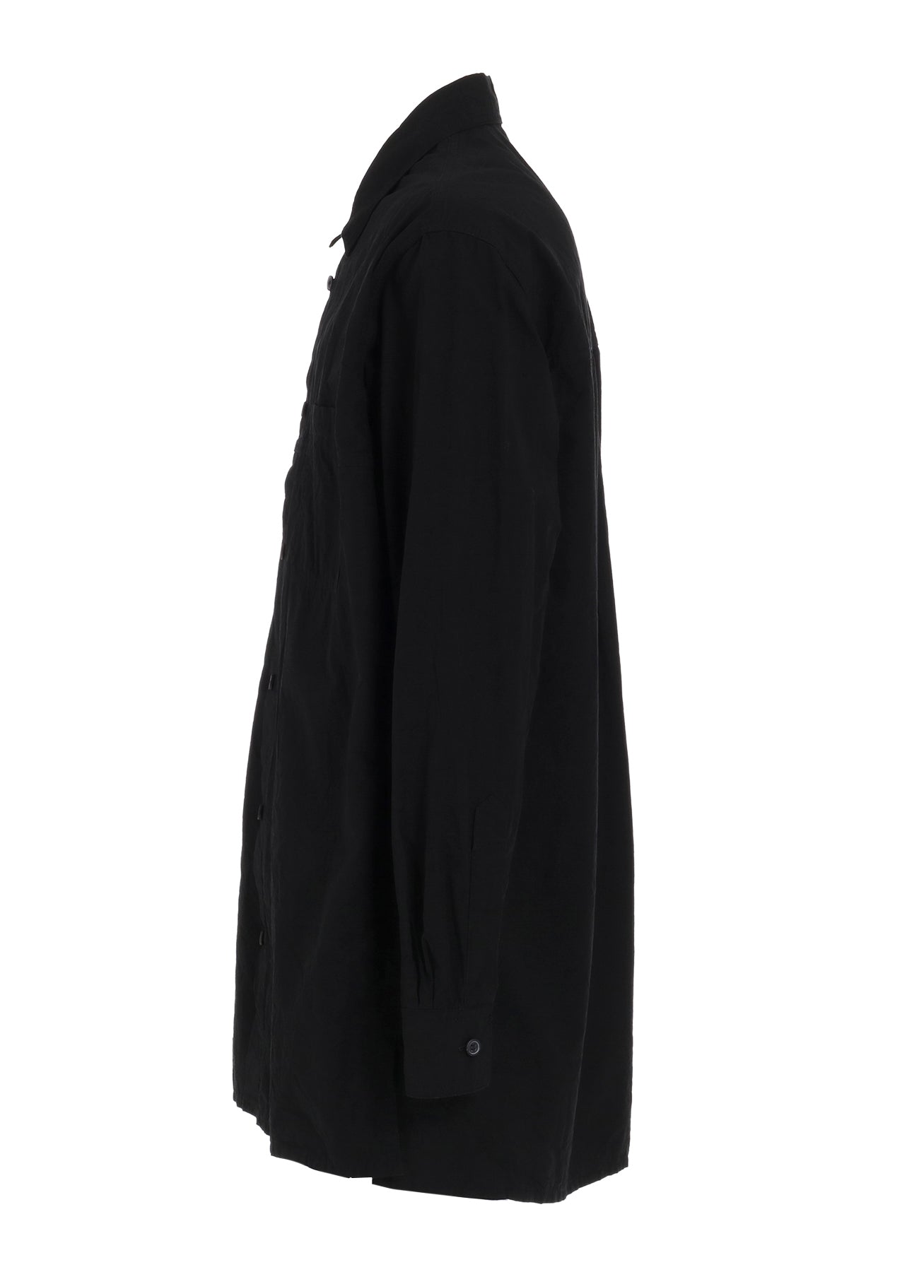 COTTON LINEN SINGLE WELT POCKET SHIRT