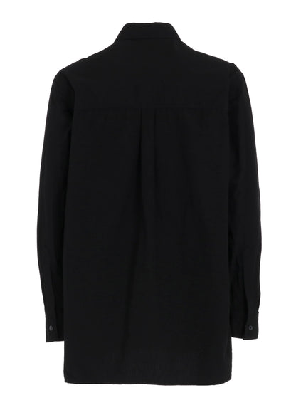 COTTON LINEN SINGLE WELT POCKET SHIRT