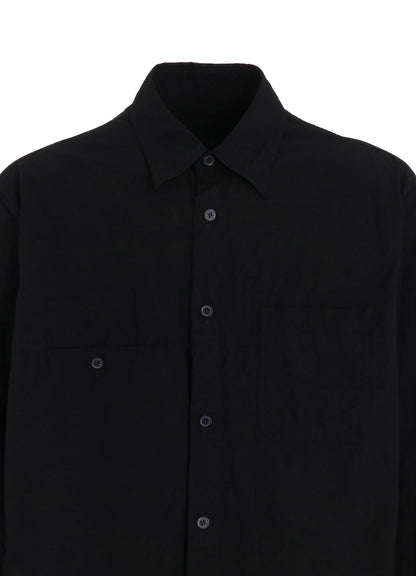 COTTON LINEN SINGLE WELT POCKET SHIRT