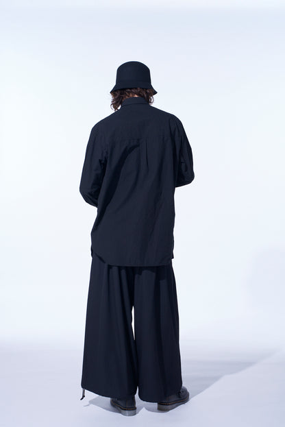 COTTON LINEN SINGLE WELT POCKET SHIRT