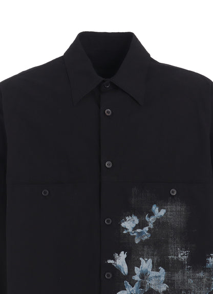 POISONOUS FLOWER PRINT SINGLE SEAM POCKET SHIRT