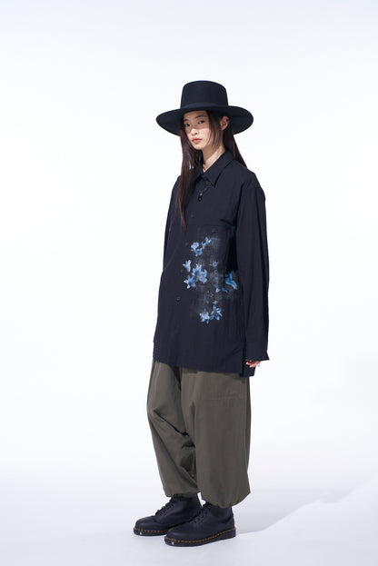 POISONOUS FLOWER PRINT SINGLE SEAM POCKET SHIRT