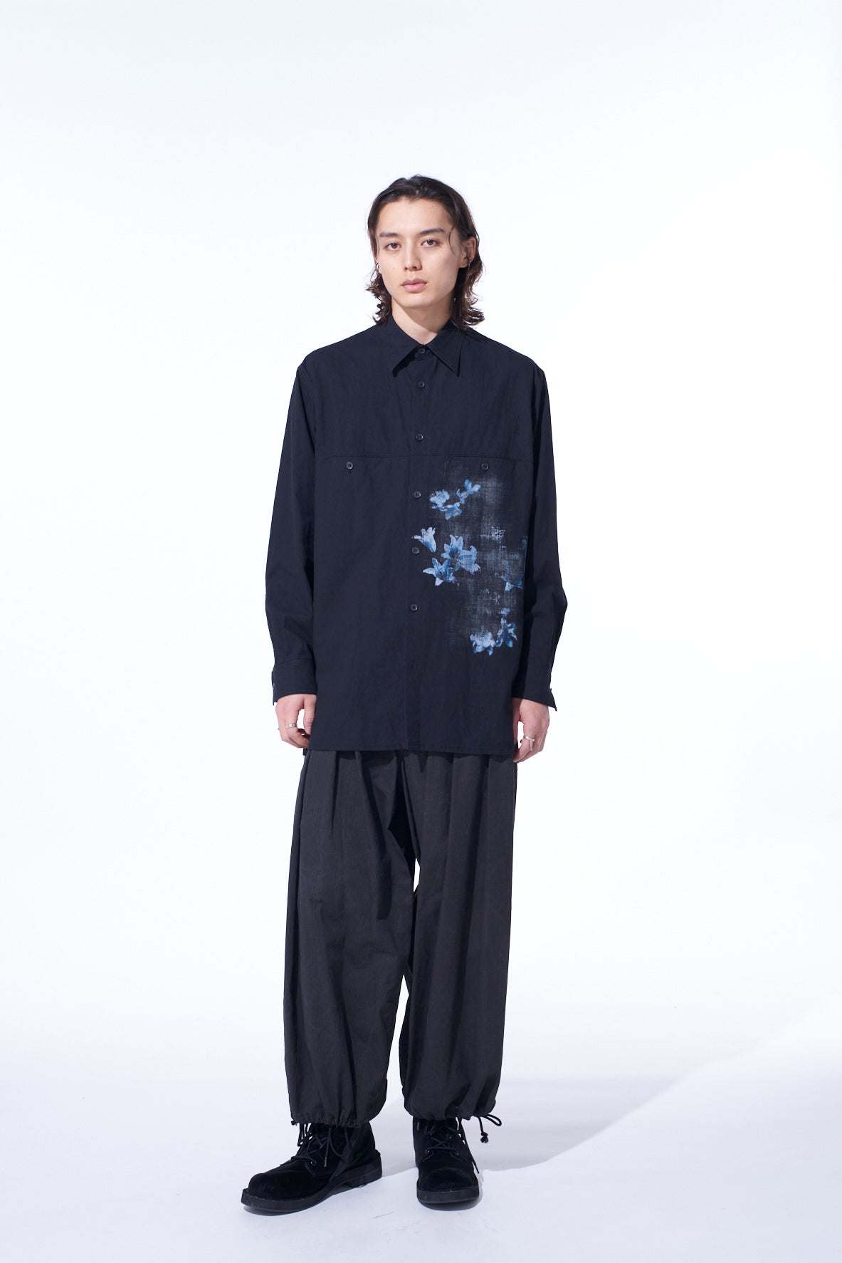 POISONOUS FLOWER PRINT SINGLE SEAM POCKET SHIRT