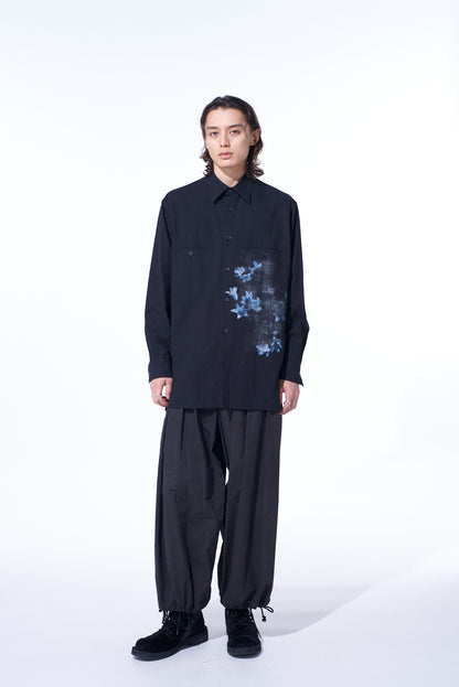 POISONOUS FLOWER PRINT SINGLE SEAM POCKET SHIRT