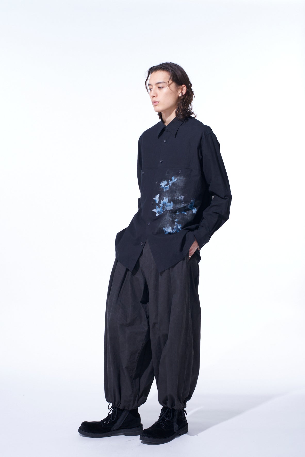 POISONOUS FLOWER PRINT SINGLE SEAM POCKET SHIRT