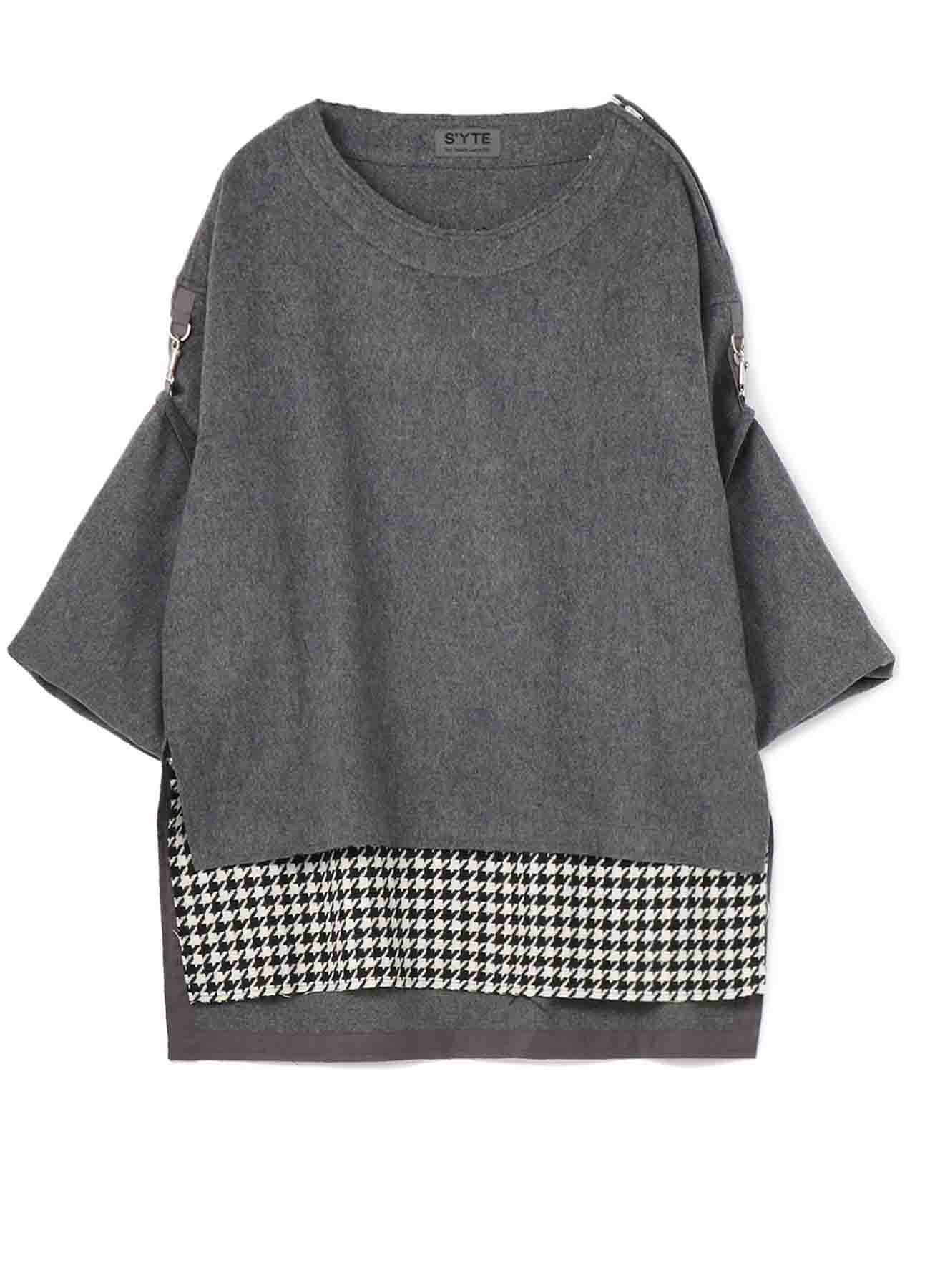 WOOL BEAVER CHECK BONDAGE MUSLIN SHIRT