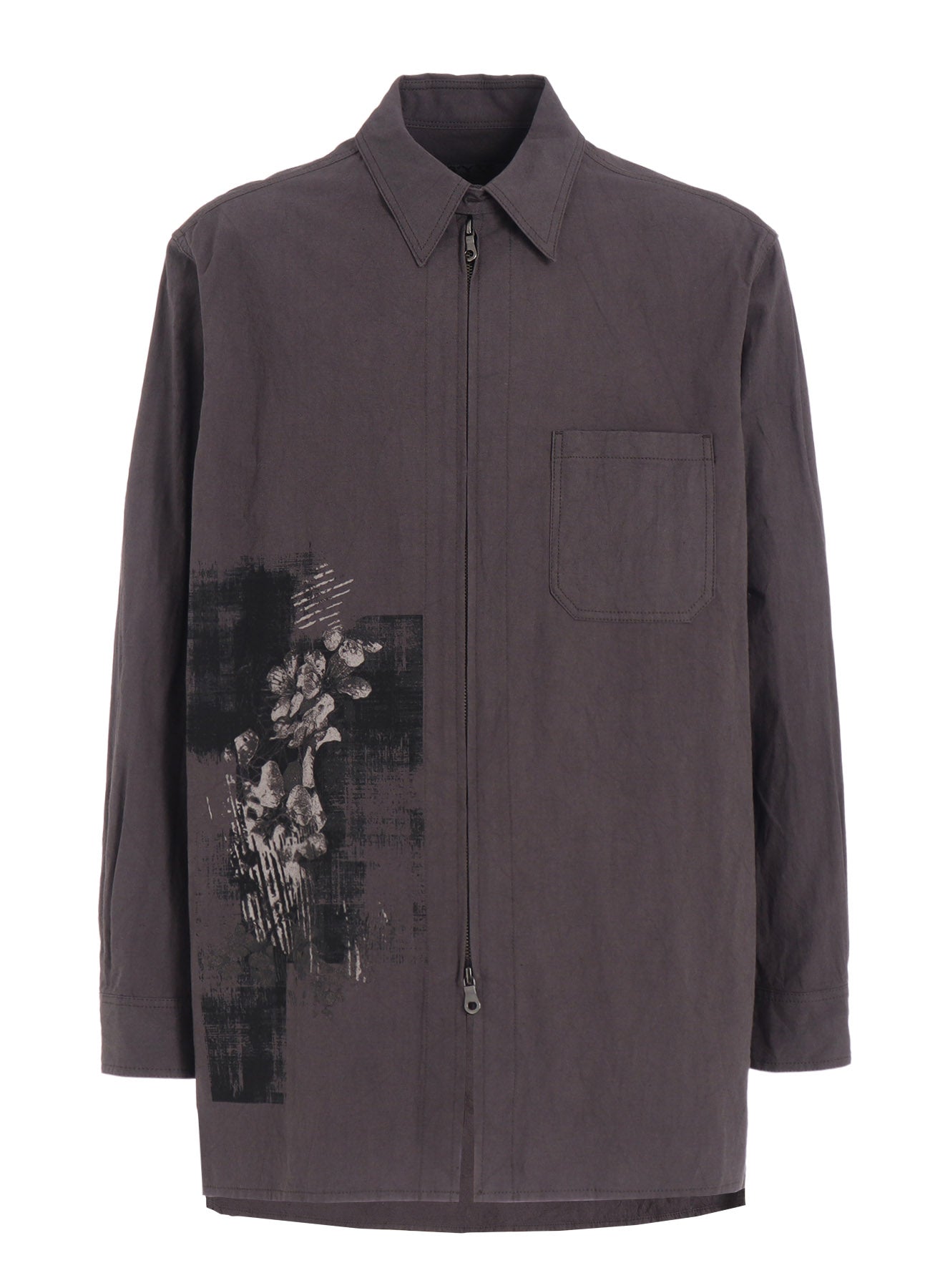 POISONOUS FLOWER PRINT ZIP SHIRT