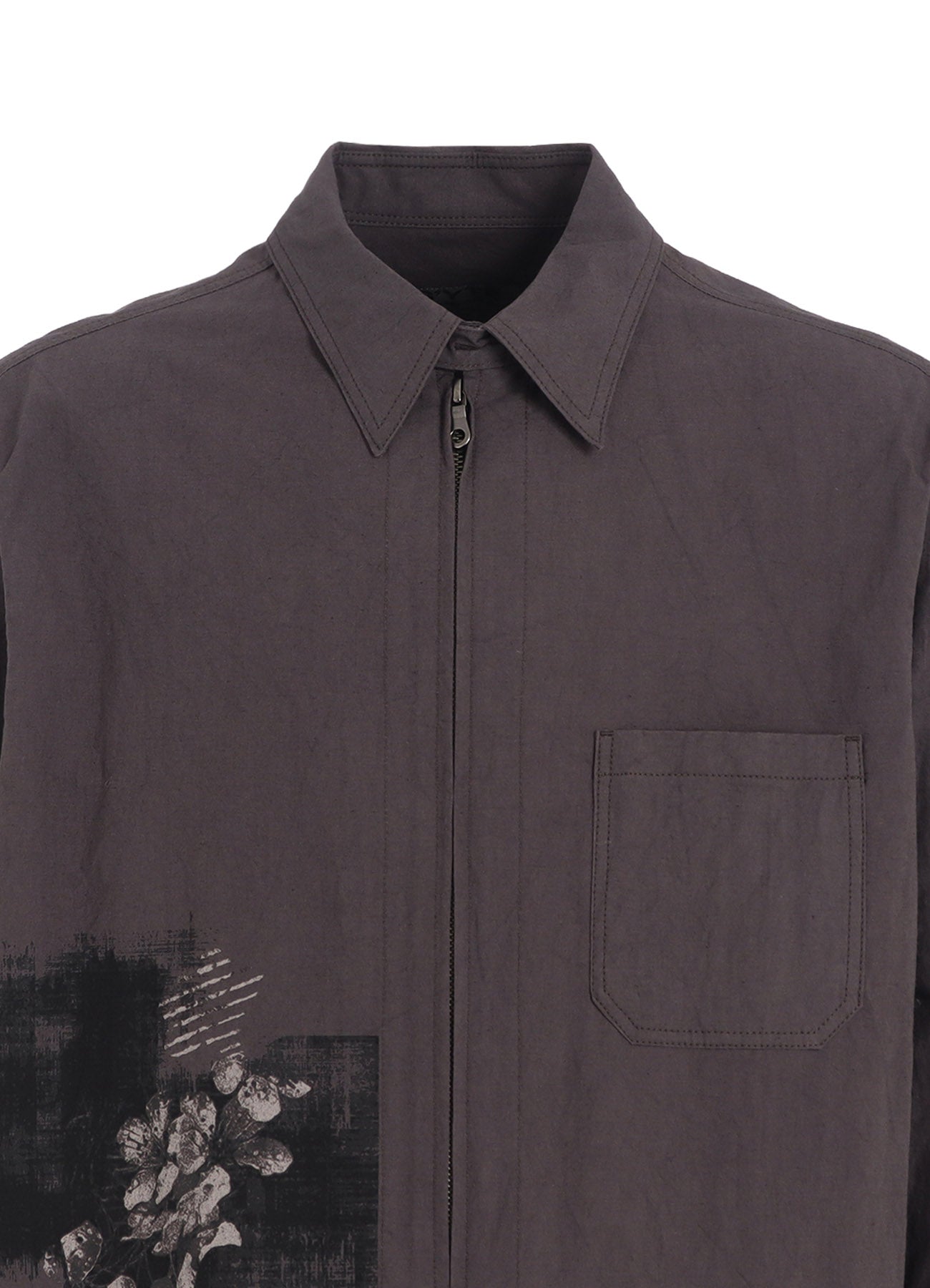 POISONOUS FLOWER PRINT ZIP SHIRT