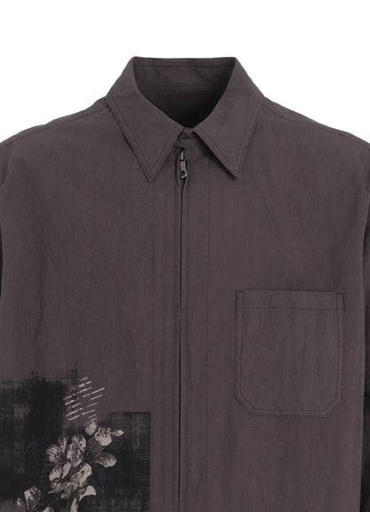 POISONOUS FLOWER PRINT ZIP SHIRT