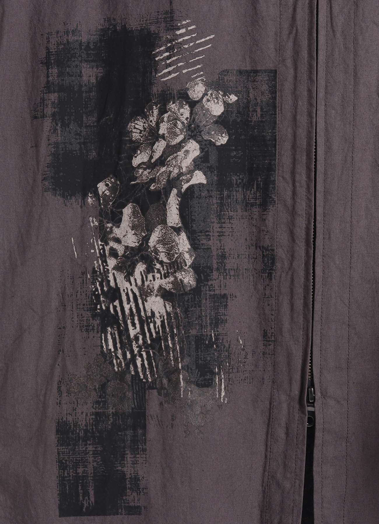 POISONOUS FLOWER PRINT ZIP SHIRT