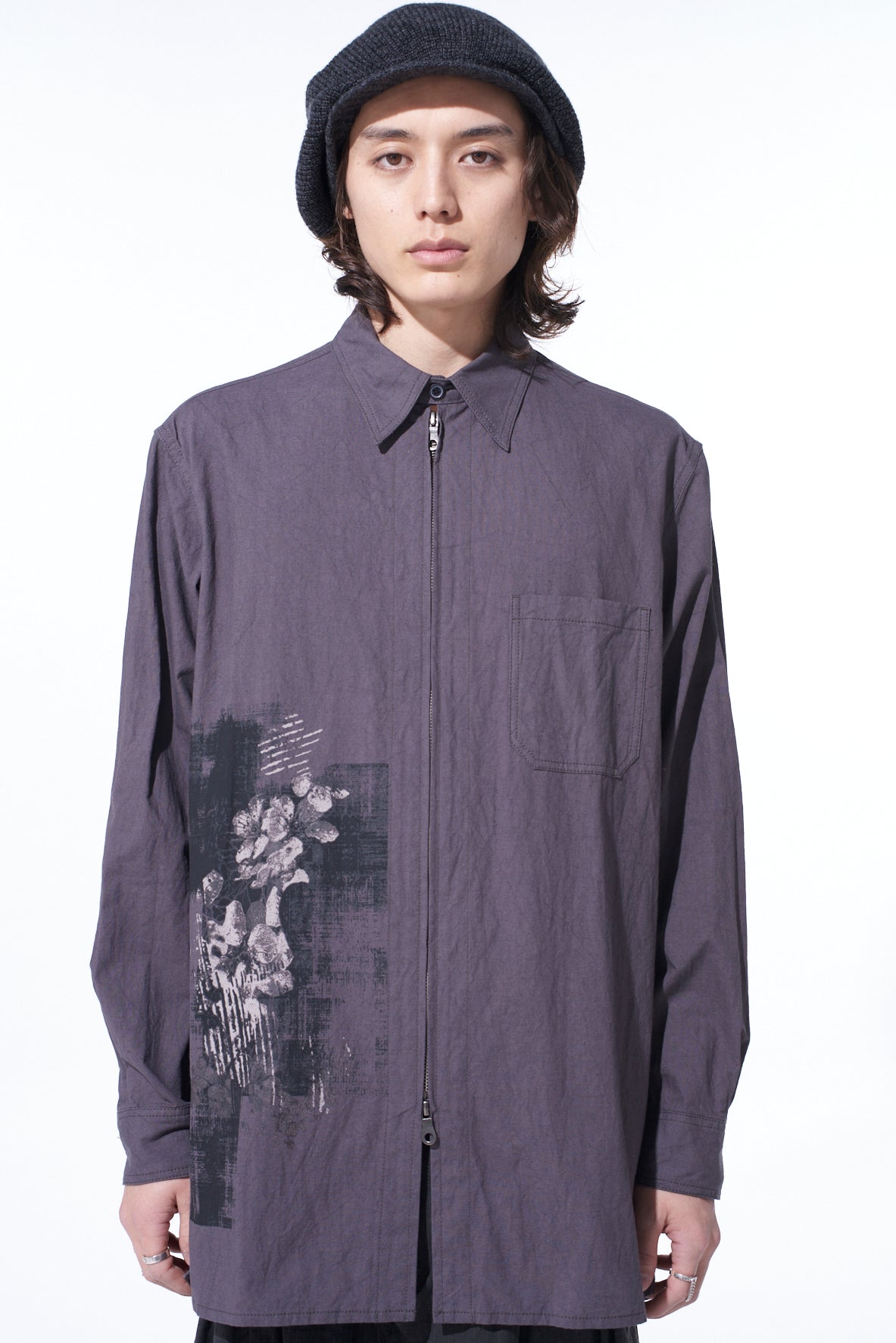 POISONOUS FLOWER PRINT ZIP SHIRT – THE SHOP YOHJI YAMAMOTO