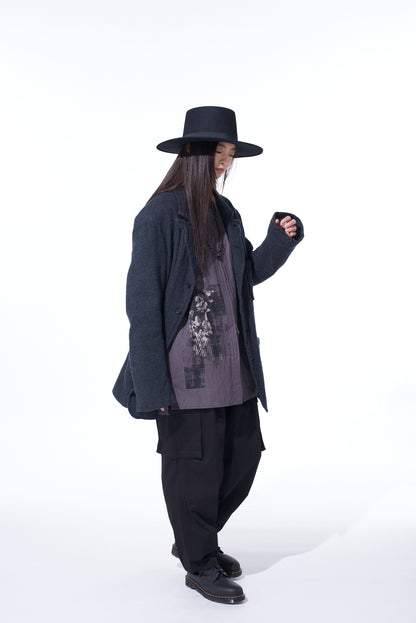 POISONOUS FLOWER PRINT ZIP SHIRT