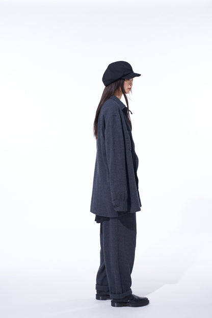 WOOL GAUZE ZIP SHIRT