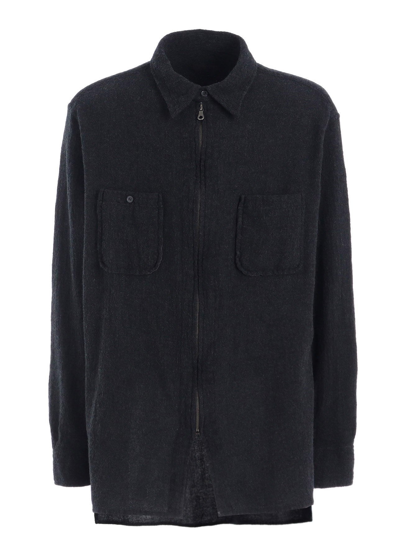 WOOL GAUZE ZIP SHIRT
