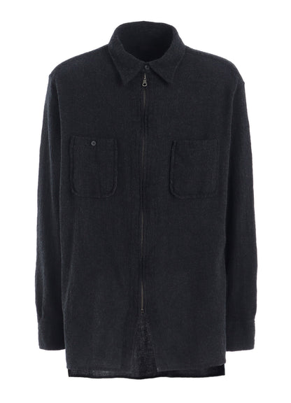 WOOL GAUZE ZIP SHIRT