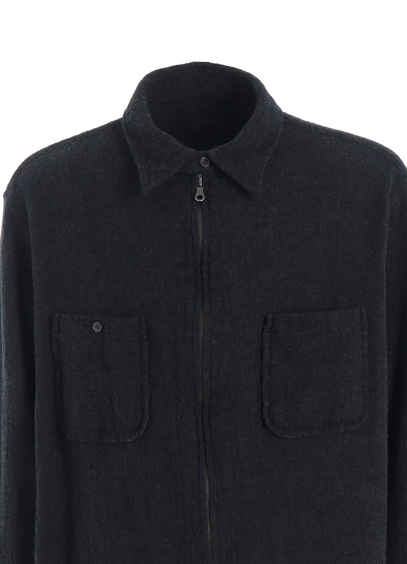 WOOL GAUZE ZIP SHIRT