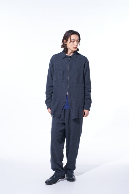 WOOL GAUZE ZIP SHIRT