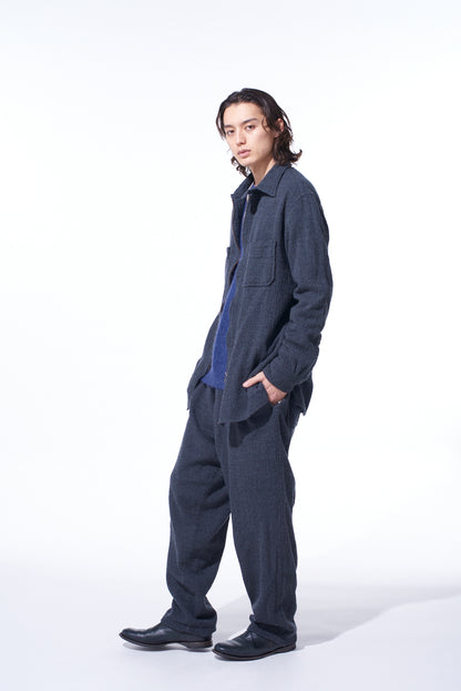 WOOL GAUZE ZIP SHIRT