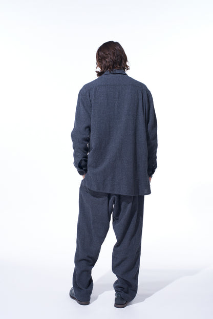 WOOL GAUZE ZIP SHIRT