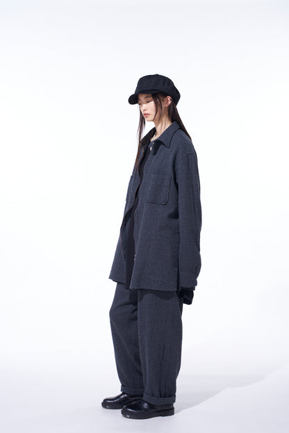 WOOL GAUZE ZIP SHIRT