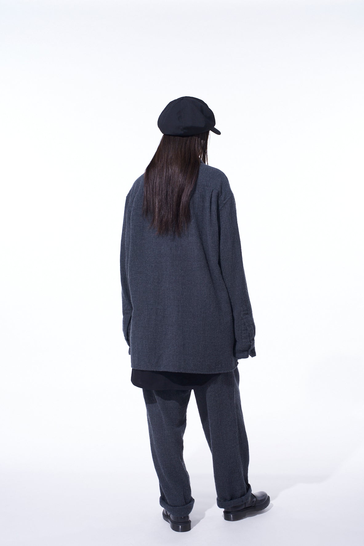WOOL GAUZE ZIP SHIRT